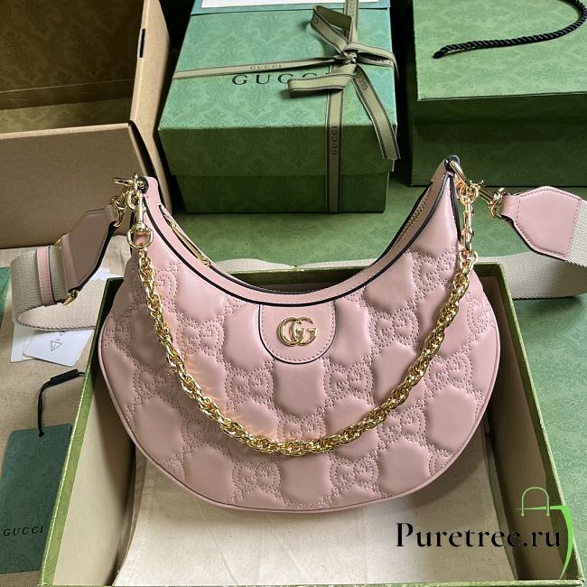 GUCCI | GG Matelassé Small Shouder Bag In Light Pink 739709 Size 27x18x7 cm - 1