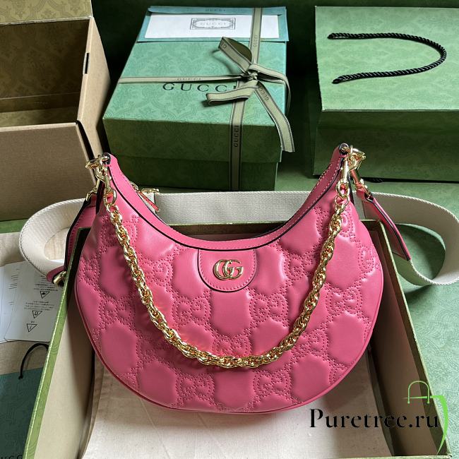GUCCI | GG Matelassé Small Shouder Bag In Pink 739709 Size 27x18x7 cm - 1