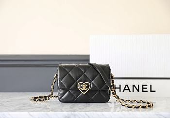 CHANEL | Heart Casual Style Flap Bag Lambskin Chain Plain Leather Party Style