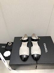 CHANEL | Plain Toe Enamel Tweed Blended Fabrics Bi In White & Black - 1