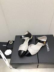 CHANEL | Plain Toe Enamel Tweed Blended Fabrics Bi In White & Black - 2