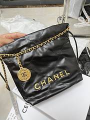 CHANEL|22 Hand Bag In Black Gold Hardware Size 20x18x6 cm - 2