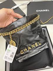 CHANEL|22 Hand Bag In Black Gold Hardware Size 20x18x6 cm - 4