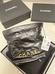 CHANEL|22 Hand Bag In Black Gold Hardware Size 20x18x6 cm - 6