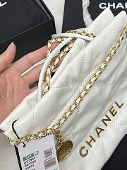 CHANEL|22 Hand Bag In White Gold Hardware Size 20x18x6 cm - 6