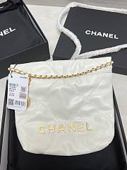 CHANEL|22 Hand Bag In White Gold Hardware Size 20x18x6 cm - 3