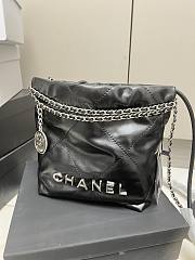CHANEL|22 Hand Bag In Black Silver Hardware Size 20x18x6 cm - 3