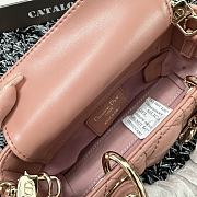 Dior Lady D-Joy Mini Bag Pink Lambskin size 16x9x5 cm - 2