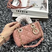 Dior Lady D-Joy Mini Bag Pink Lambskin size 16x9x5 cm - 3