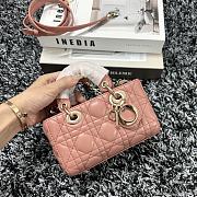 Dior Lady D-Joy Mini Bag Pink Lambskin size 16x9x5 cm - 5
