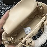 Dior Lady D-Joy Mini Bag Beige Lambskin size 16x9x5 cm - 6