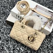 Dior Lady D-Joy Mini Bag Beige Lambskin size 16x9x5 cm - 3