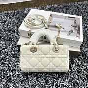 Dior Lady D-Joy Mini Bag White Lambskin size 16x9x5 cm - 5