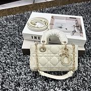 Dior Lady D-Joy Mini Bag White Lambskin size 16x9x5 cm - 3