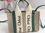 Chloe Mini Woody Tote Bag in Beige and Green size 20x14x6 cm - 4