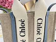 Chloe Mini Woody Tote Bag in Beige and Blue size 20x14x6 cm - 4