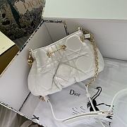 Dior Small Ammi Bag White Supple Macrocannage Lambskin Size 28x16x22 cm - 1