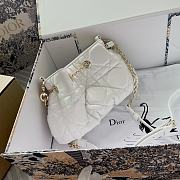 Dior Small Ammi Bag White Supple Macrocannage Lambskin Size 28x16x22 cm - 3