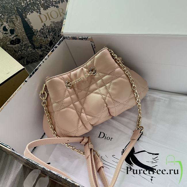 Dior Small Ammi Bag Light Pink Supple Macrocannage Lambskin Size 28x16x22 cm - 1