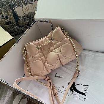Dior Small Ammi Bag Light Pink Supple Macrocannage Lambskin Size 28x16x22 cm