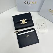 CELINE | Card Wallet In Black Size 11x10x5 cm  - 4