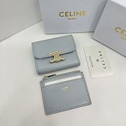 CELINE | Card Wallet In Blue Size 11x10x5 cm - 3