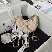 CHANEL | Clutch With Chain Lambskin & Shiny Light Gold Metal Lilac White - 1