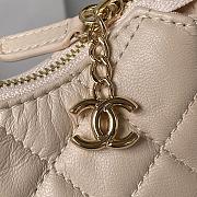 CHANEL | Clutch With Chain Lambskin & Shiny Light Gold Metal Lilac White - 3
