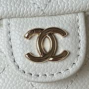 CHANEL | Small Backpack Grain Effect Calf Leather & Gold Plated Metal White Size 17.5x16.5x10 cm - 6
