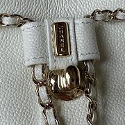 CHANEL | Small Backpack Grain Effect Calf Leather & Gold Plated Metal White Size 17.5x16.5x10 cm - 2
