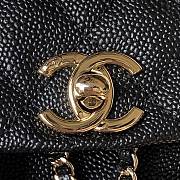CHANEL | Small Backpack Grain Effect Calf Leather & Gold Plated Metal Black Size 17.5x16.5x10 cm - 2