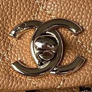 CHANEL | Small Backpack Grain Effect Calf Leather & Gold Plated Metal Brown Size 17.5x16.5x10 cm - 5