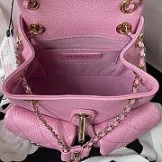 CHANEL | Small Backpack Grain Effect Calf Leather & Gold Plated Metal Pink Size 17.5x16.5x10 cm - 6