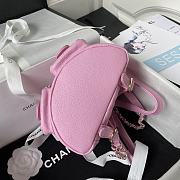 CHANEL | Small Backpack Grain Effect Calf Leather & Gold Plated Metal Pink Size 17.5x16.5x10 cm - 4