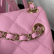 CHANEL | Small Backpack Grain Effect Calf Leather & Gold Plated Metal Pink Size 17.5x16.5x10 cm - 3