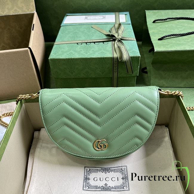 GUCCI | GG Marmont Matelasse Chain Bag Green Size 20x14.5x4 cm - 1