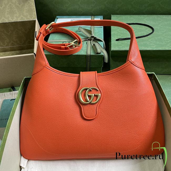GUCCI | Aphrodite medium shoulder bag in orange leather size 39x38x2 cm - 1