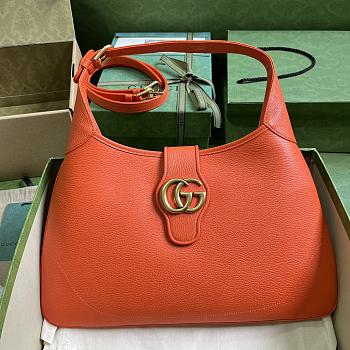 GUCCI | Aphrodite medium shoulder bag in orange leather size 39x38x2 cm