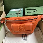 GUCCI | Jumbo GG belt bag in Orange leather size 28x18x8 cm - 1