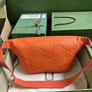 GUCCI | Jumbo GG belt bag in Orange leather size 28x18x8 cm - 4
