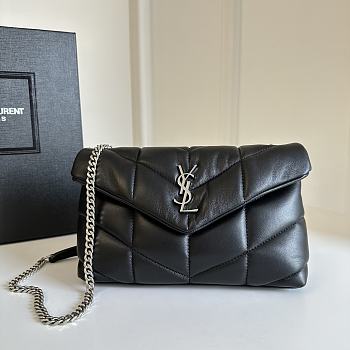 YSL | Loulou Puffer Toy Bag In Quilted Lambskin Silver Hardware Size 23x15.5x8.5