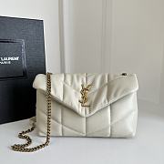 YSL | Loulou Puffer Toy Bag In Quilted Lambskin White Size 23x15.5x8.5 - 1