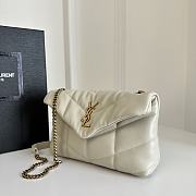 YSL | Loulou Puffer Toy Bag In Quilted Lambskin White Size 23x15.5x8.5 - 4