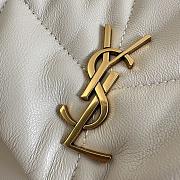 YSL | Loulou Puffer Toy Bag In Quilted Lambskin White Size 23x15.5x8.5 - 3