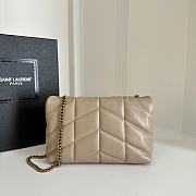 YSL | Loulou Puffer Toy Bag In Quilted Lambskin Beige Size 23x15.5x8.5 - 6