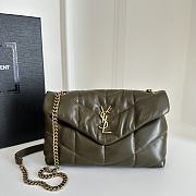 YSL | Loulou Puffer Toy Bag In Quilted Lambskin Green Size 23x15.5x8.5 - 1