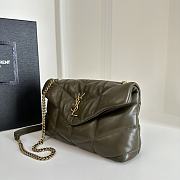 YSL | Loulou Puffer Toy Bag In Quilted Lambskin Green Size 23x15.5x8.5 - 4