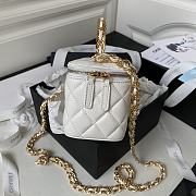Chanel Small Vanity Case with Chain Pearl Crush White Lambskin Size 17x9.5x8 cm - 5