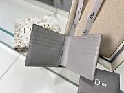 DIOR | Gray CD Diamond Canvas Compact Vertical Wallet - 6