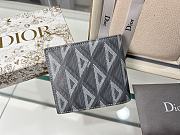 DIOR | Gray CD Diamond Canvas Compact Vertical Wallet - 2